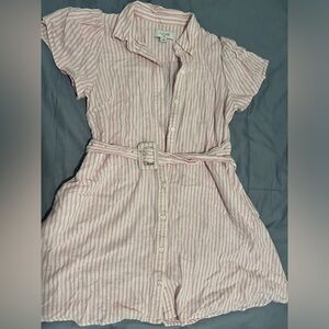 Light pink striped summer dress